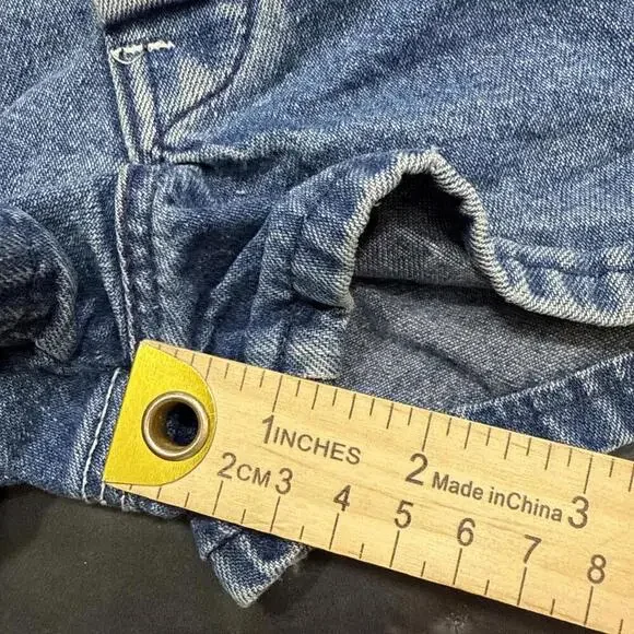 Vintage Liberty Denim Bib Overall Shorts Farm Work Baby Size 2 USA‎ - Picture 7 of 14